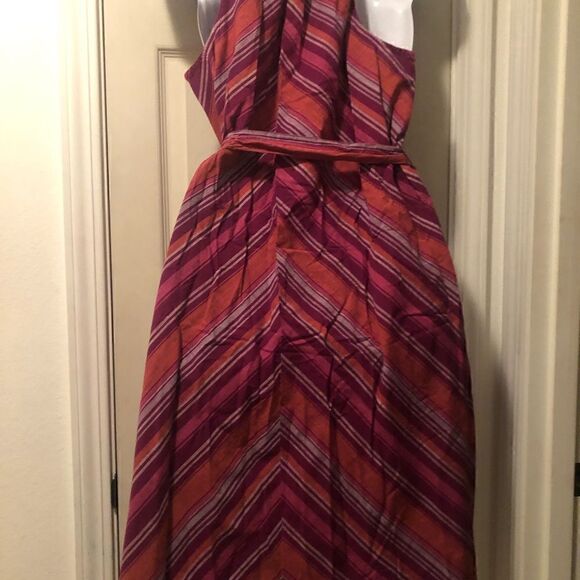A New Day Sleeveless Belted Dress Multi Stripe , med (but can fit sm- la… - Picture 2 of 11
